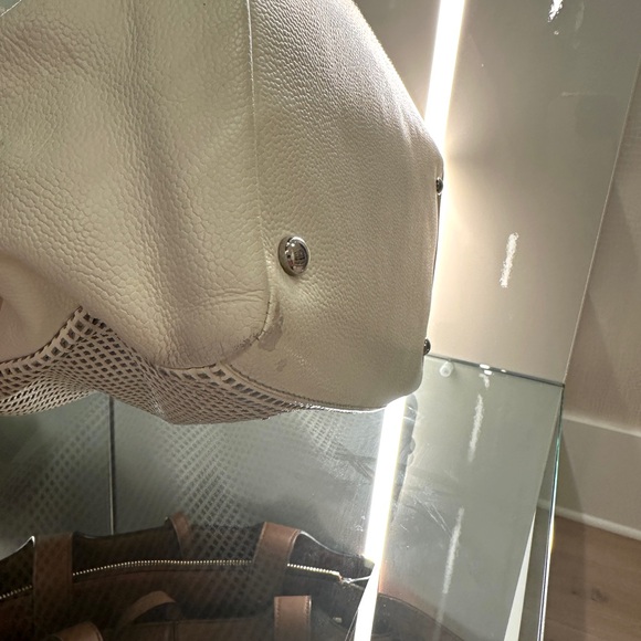 CHANEL White Caviar Leather Perforated CC Bowler Bag - Picture 12 of 12